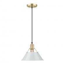  3306-M BCB-DB - Orwell BCB Medium Pendant - 10" in Brushed Champagne Bronze with Dusky Blue shade